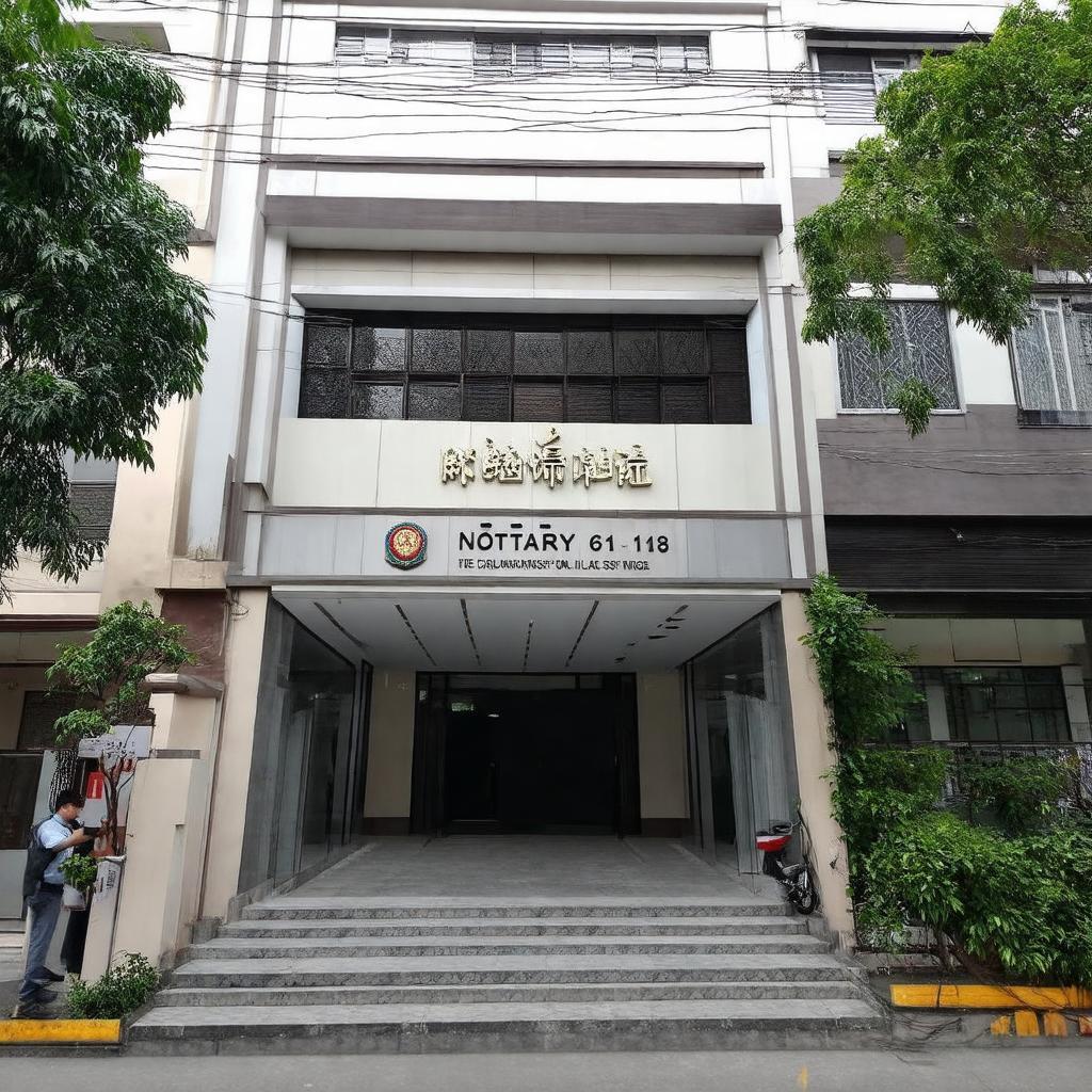 Hình ảnh bên ngoài Văn phòng Công chứng tại 61 Lạc Trung, Hai Bà Trưng, Hà Nội thể hiện sự uy tín và chuyên nghiệp
